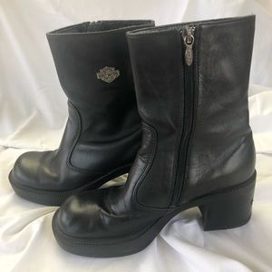 Harley Davidson ladies Platform VINTAGE bike boots, size 7.5!  GORGEOUS!❤️!